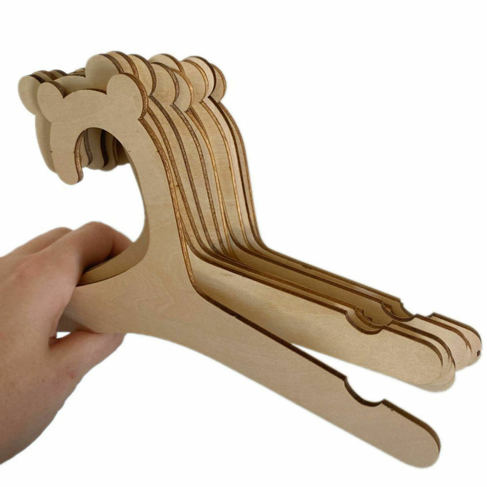 10Pcs/5Pcs Wood Baby Clothes Hangers Hanging Racks for Children 10 Pieces