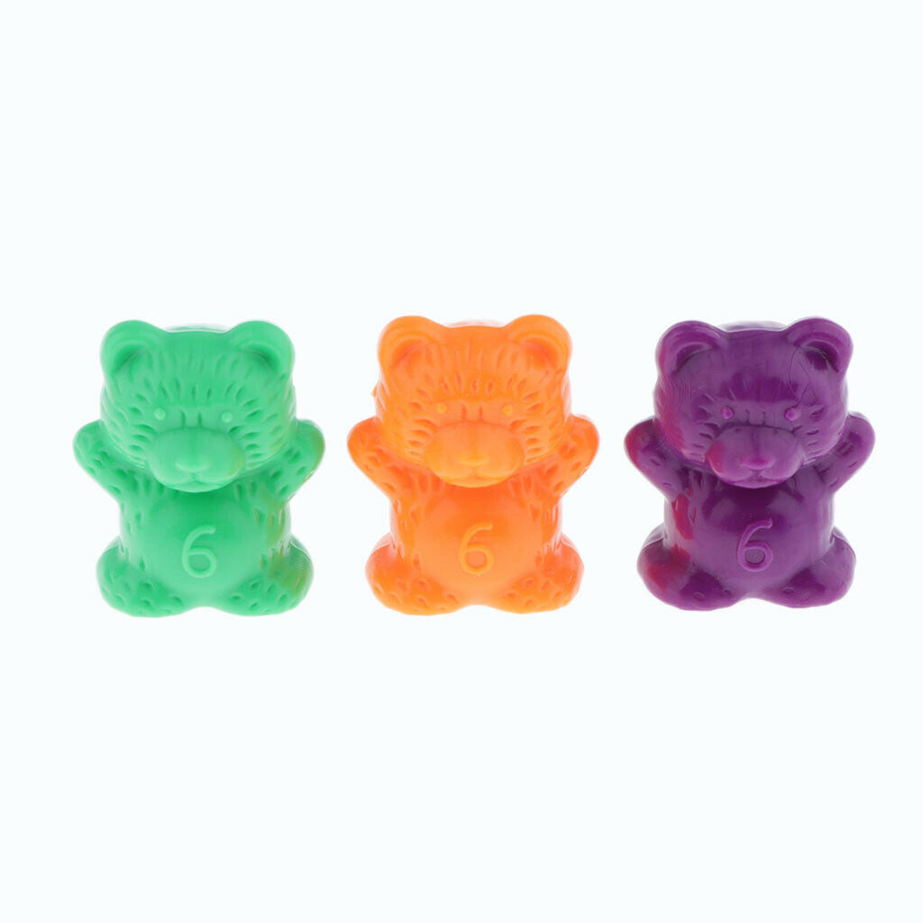 60Pcs Colorful Rainbow Bears 3g & 6g Weights Preschool Math Skills Toys