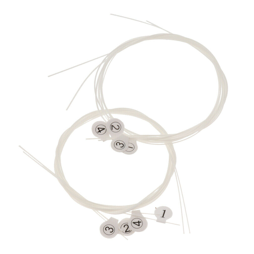 2 Sets Nylon Ukuleles Uke String Quick Response, White