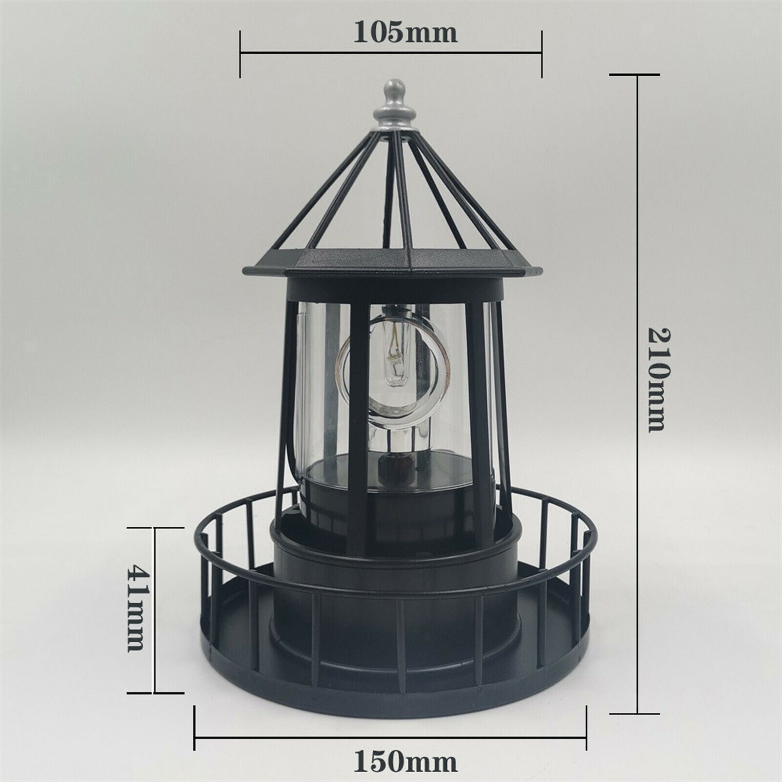 Lighthouse Solar LED Light Rotating Lamp IP65 Beacon Garden Courtyards Decor