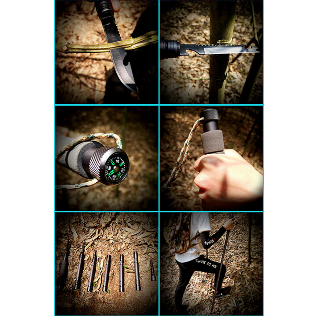 Adjustable Trekking Poles Camping Hiking Sticks Alpenstock Survival Tool