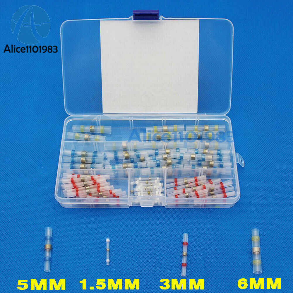 100PCS 4 Kinds Waterproof Solder Sleeve Heat Shrink Tube Terminal Connector Box