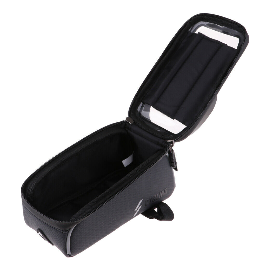 Bike Frame Bag Waterproof Bicycle Front Tube Handlebar Pack with Phone Case
