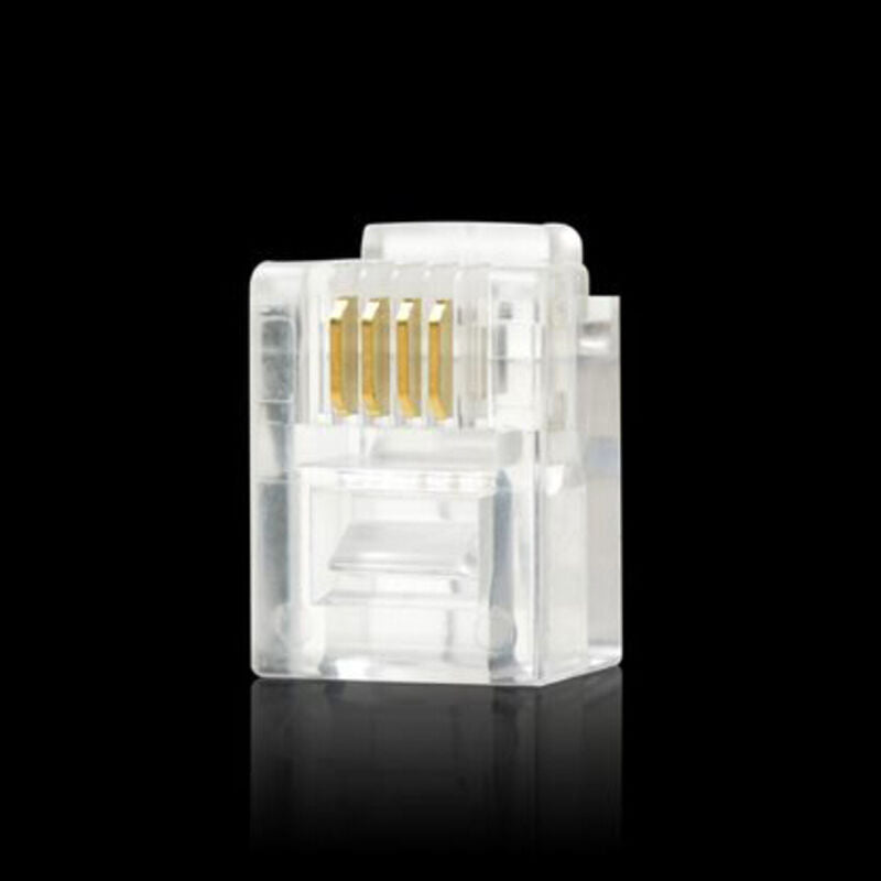 100 pcs RJ11 Modular Plugs 6P4C For Solid Connectors NEW ^SEDD