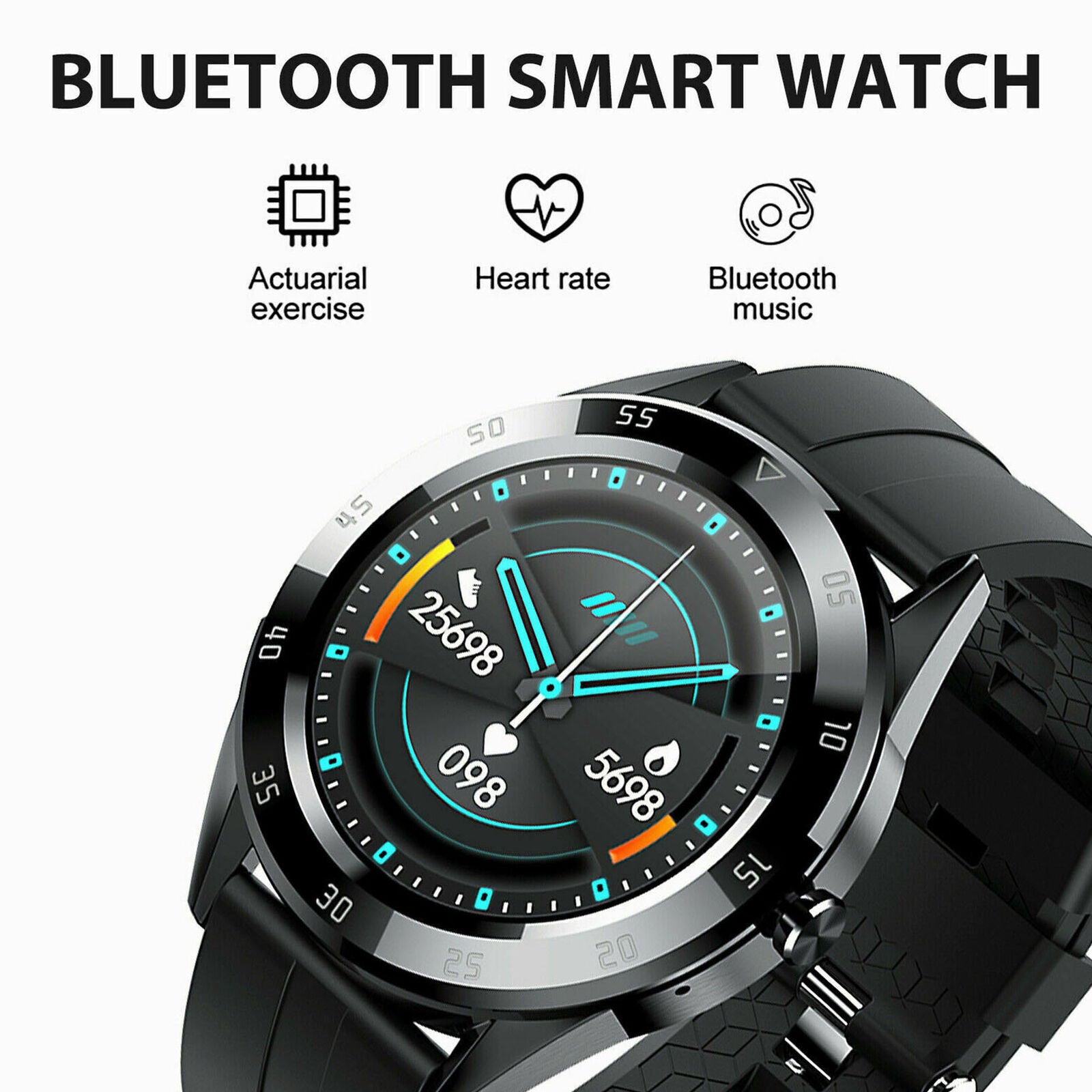 Bluetooth Smart Watch Phone Mate Heart Rate Tracker For iOS Android