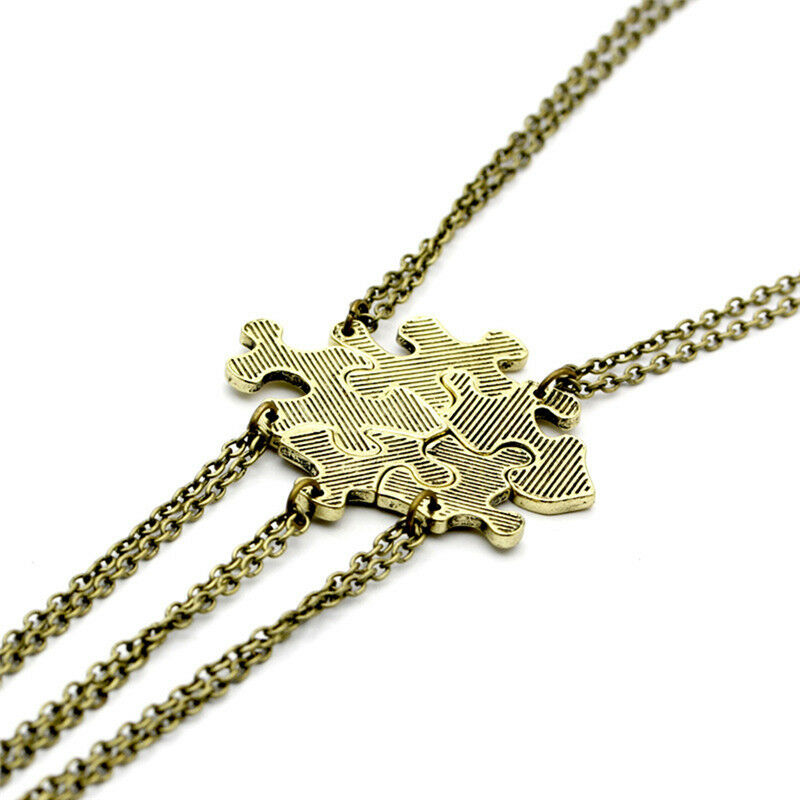 5PCS/1Set Interlocking Jigsaw Puzzle Pendant Necklace Best Friends Friend.l8