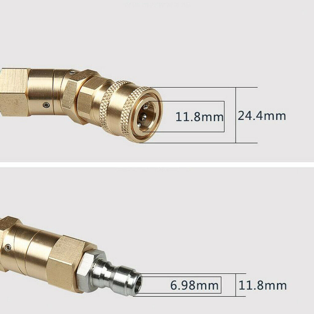 1/4'' Quick Connect Pivoting Coupler Pressure Washer Hose Adapter Quick Coupler