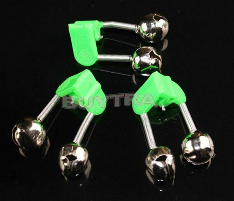 10pcs Sea Fishing Rod Clamp Fishing Lure Baiting Alarm Twin Bell Ring Green