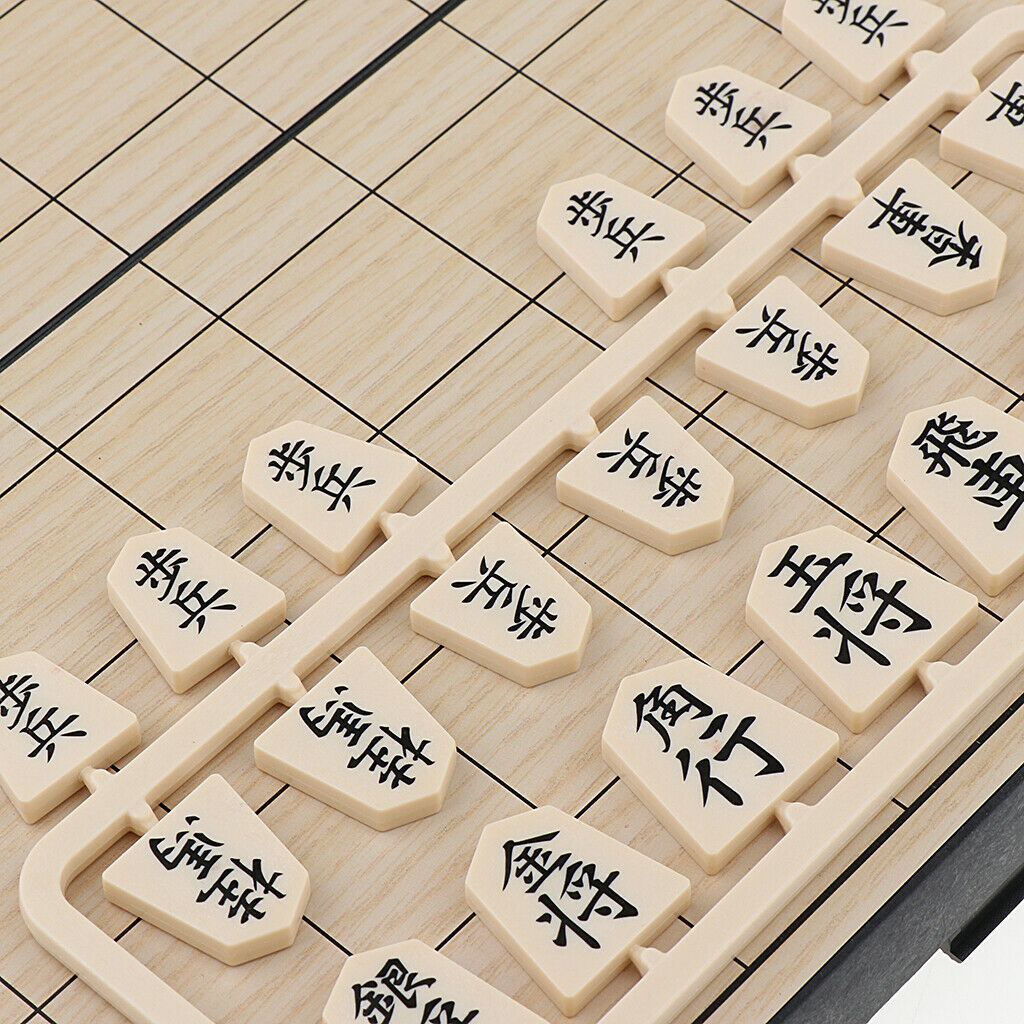 Plastic Shogi Japanese Chess Game Set with Folding Board & Pieces 4.92 x 9.84 x