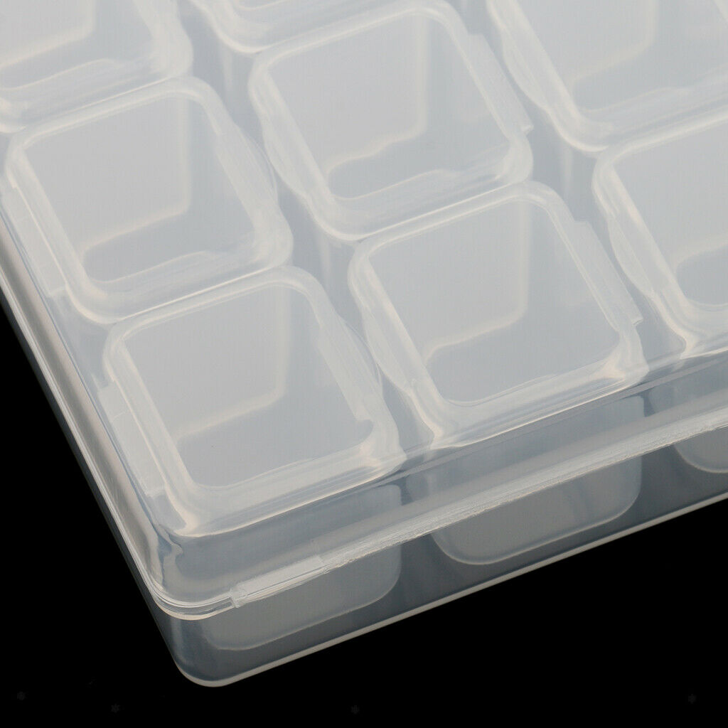 28 Grids Box Case Plastic Jewelry Storage Box Nail Art Tips