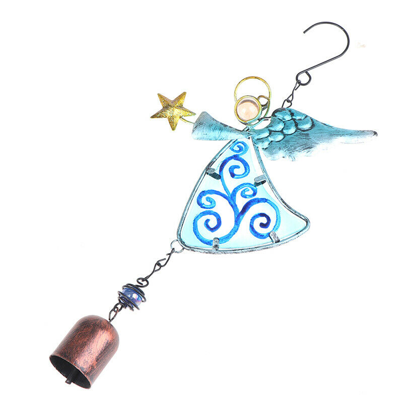 Wind Chimes Wind-Bell Angel Glass Iron Pendant For Porch Bedroom Home DecorFCA