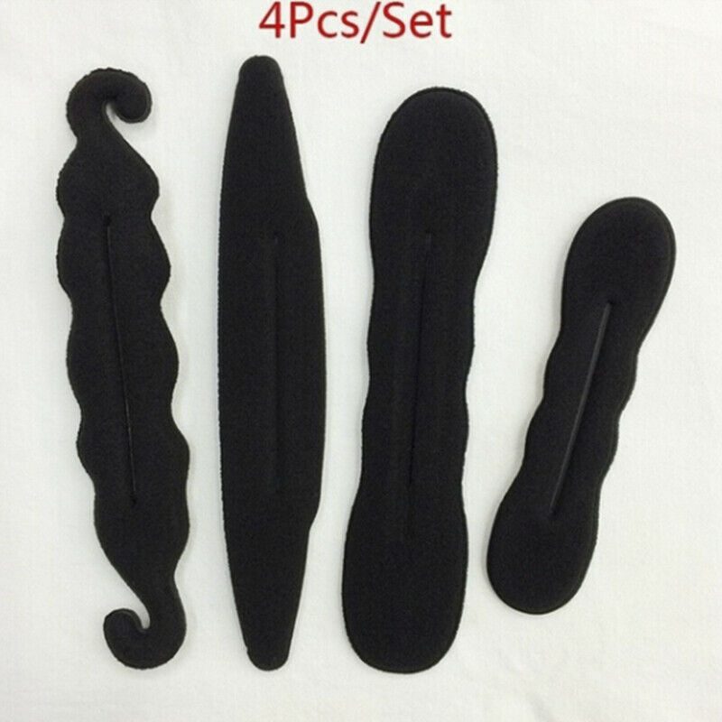 4Pcs Sponge  Magic Hair Styling Donut Bun Curler Maker Former Twist Tool DD