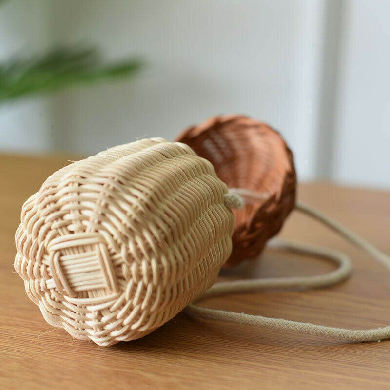 Kids Small Pine Cone Bag Handwoven Rattan Crossbody Straw Christmas Gift