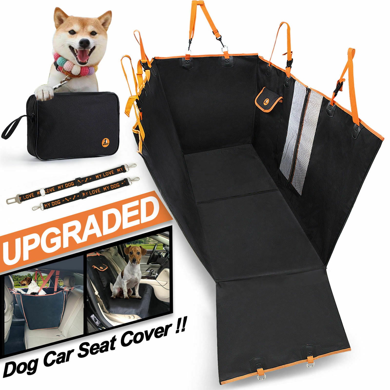 Rear Seat Protector Cover Travel Car Waterproof Dog Pet Hammock Heavy Duty