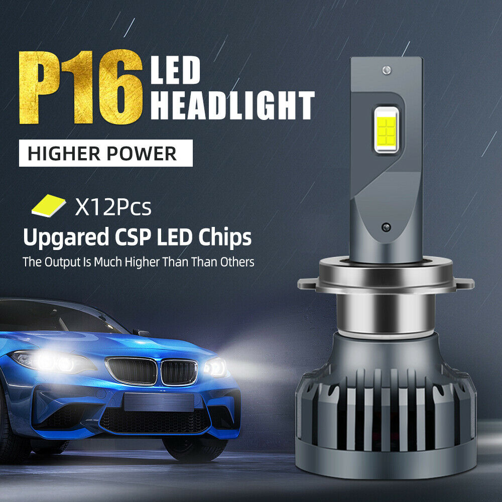 1Pair Auto Car H3 Hi Power Led Headlights Headlamps 72W/Set 20000LM 6500K White