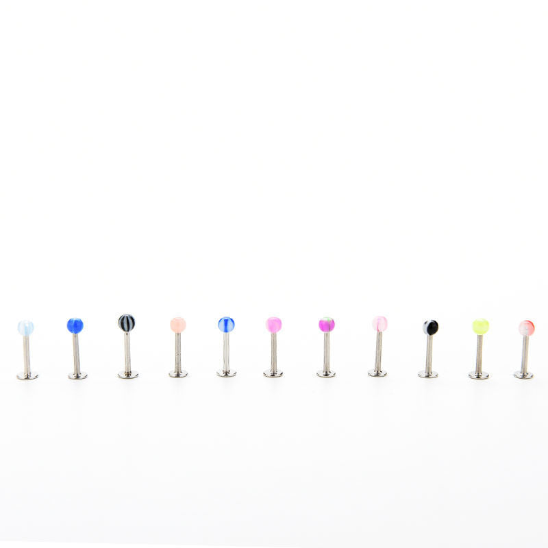 Flossy 10X Stainless Steel Ball Top Lip Studs Ear Rings Tragus Body Pierci.l8