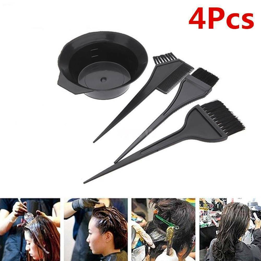 4Pcs  Hair Coloring Brush And Bowl Set Bleaching Dye Kit Salon Beauty Comb Tintï¼