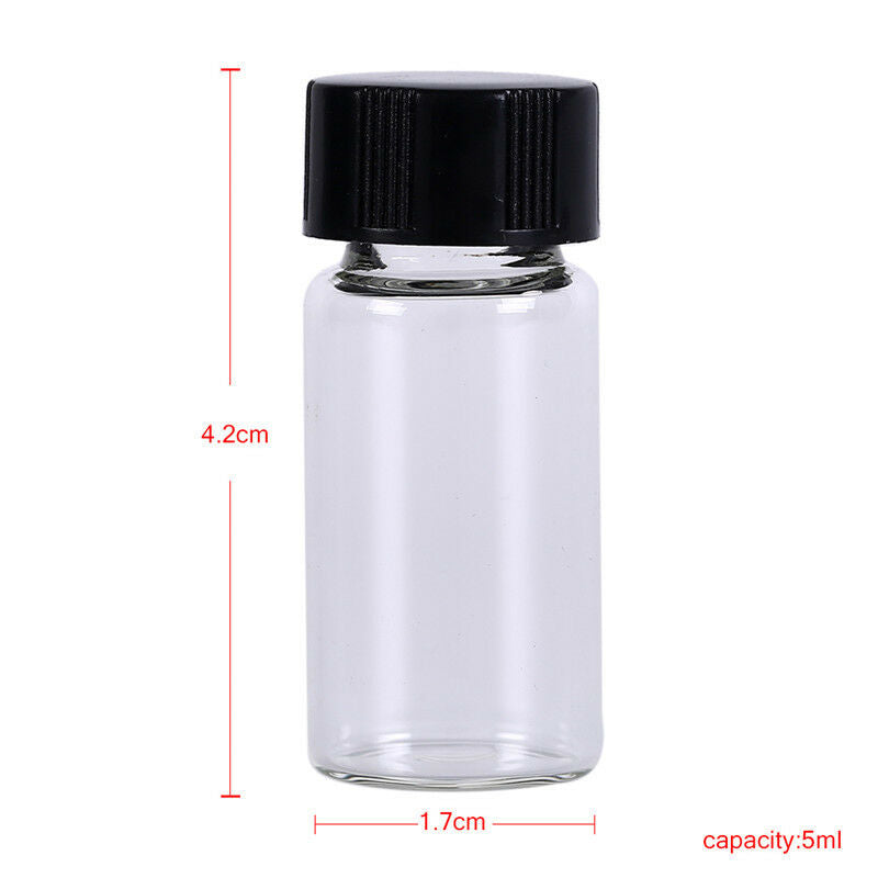 5pcs 5ml small cute lab glass vials bottles clear containers with screw ca.l8