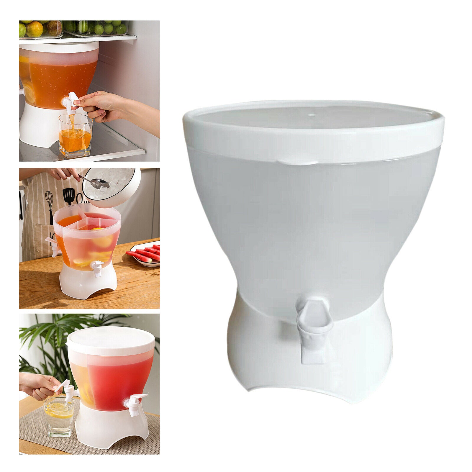 3 Compartments Cold Kettle Fruit Teapot Cool Water Bucket Cold Drink Bottle