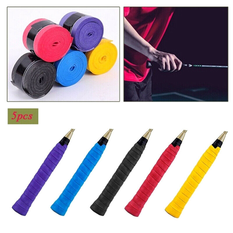 5pcs Anti Slip Racket Over Grip Roll Tennis Badminton Squash Handle Tape .l8