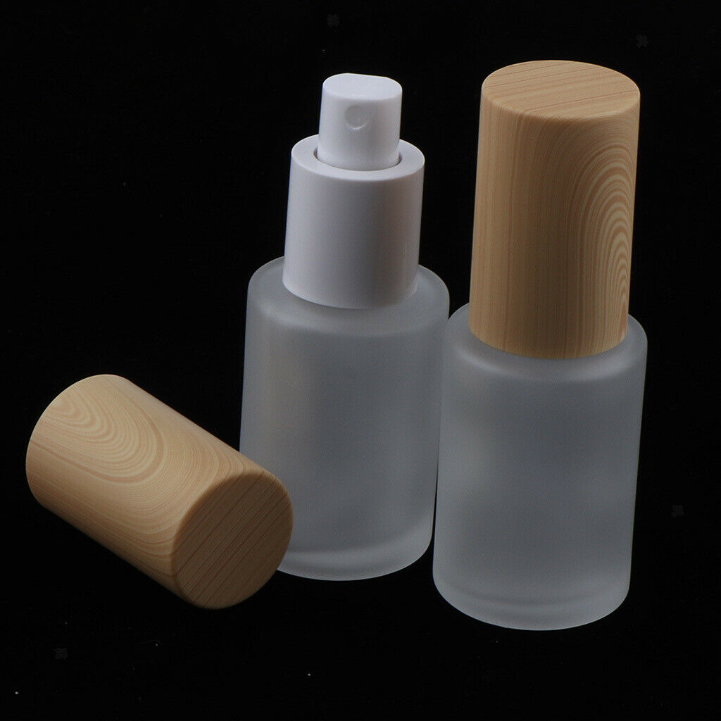 Empty Refillable Containers with Screw Caps & Inner Lids, Round Glass Jars for