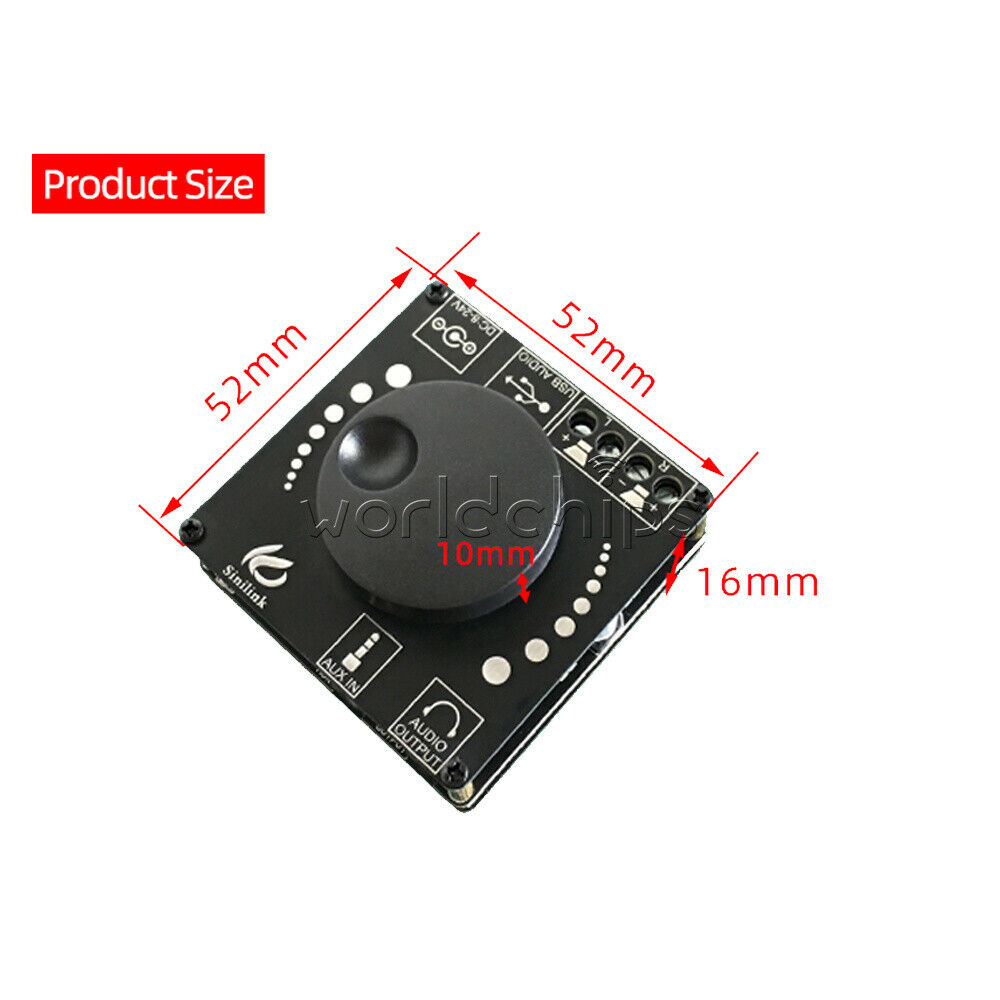 12V Bluetooth5.0 20WX2 Power Digital Amplifier Stereo Board AMP AUX USB Module