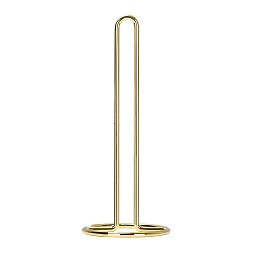 Stainless Steel Standing Paper Towel Holder for Kitchen Bathroom Golden