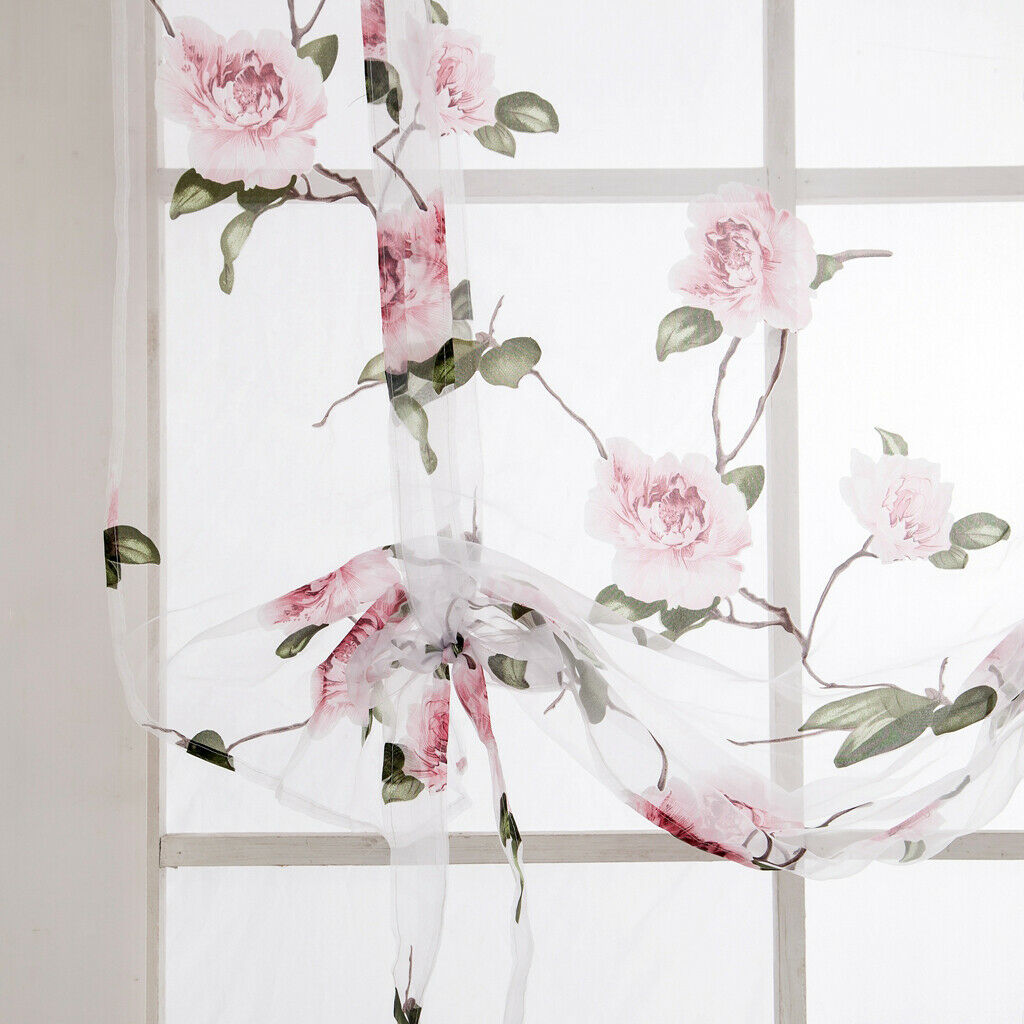Curtain Tie-up Short Window Curtain Sheer Voile Gauze for Balcony Bathroom