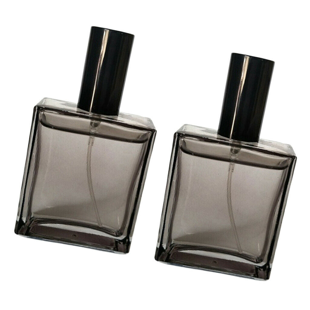 2 lot Perfume Pump Bottle Refillable Aftershave Atomizer Sprayer Gray 1.7oz