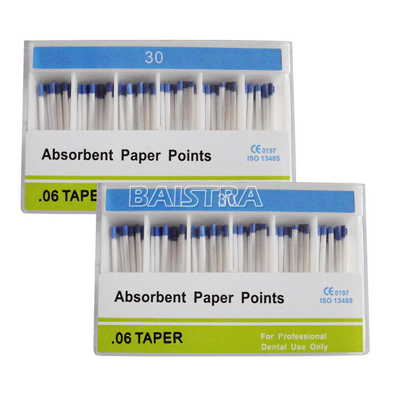 10XDental Root Canal Endodontics Absorbent Paper Points Taper 0.06 30# 100pc/Kit