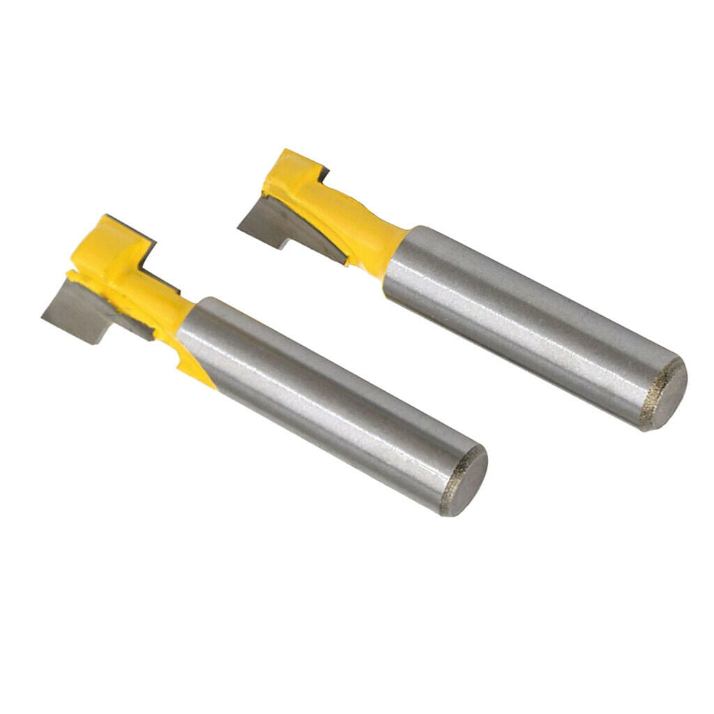 2pcs 8mm Shank Keyhole Cutter Router Bit Woodworking Slotting 1/2" & 3/8