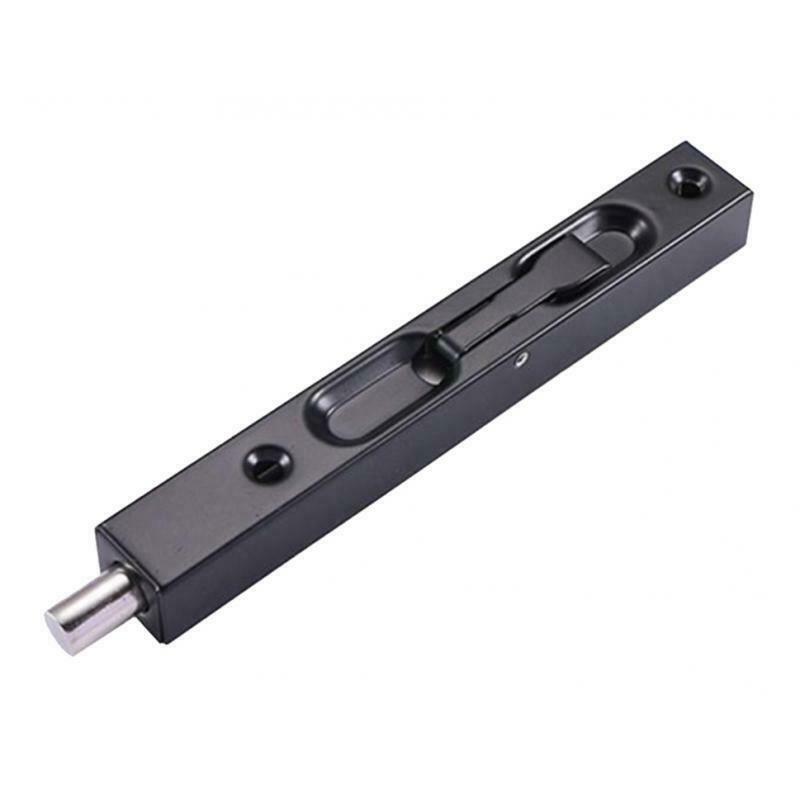 Stainless Steel Flush Bolt 10" Door Latch Security Lock for Wood Door Black