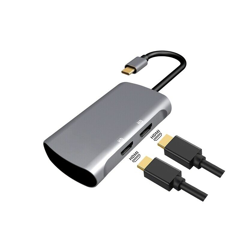 2 In1 Type C to Dual MI Hub Adapter Aluminum Alloy USB Hub High Speed Type  M7S7