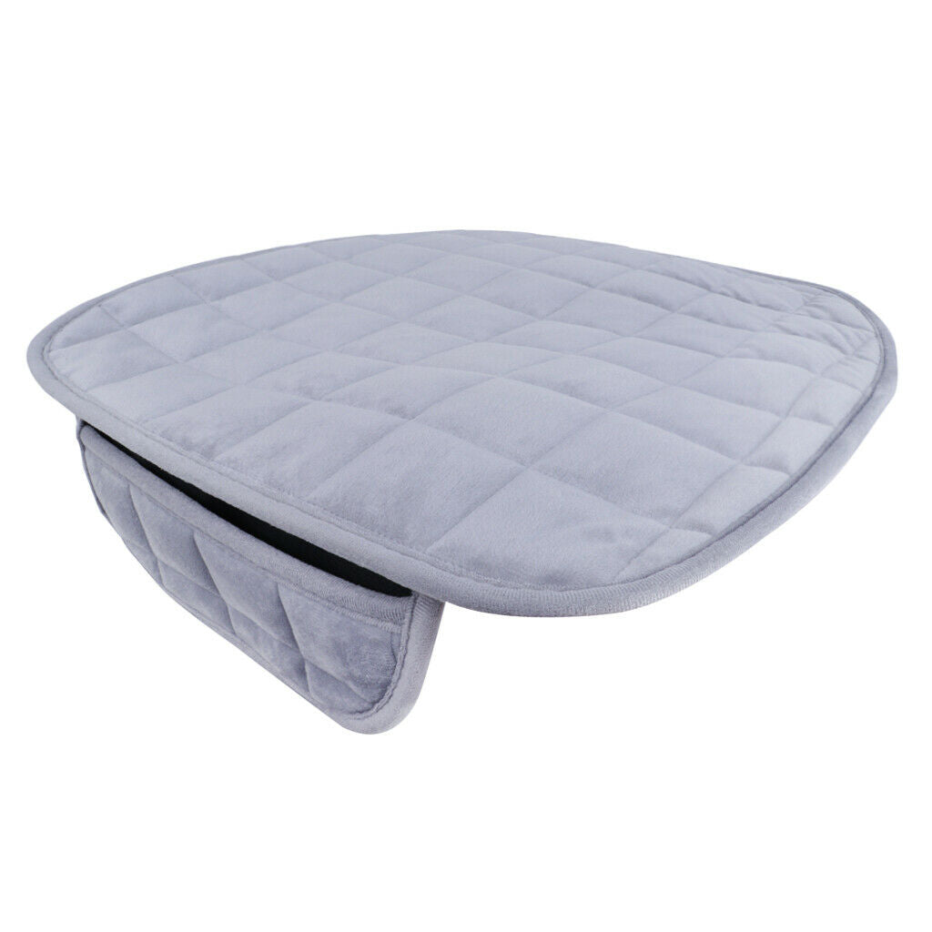 1 Pack Universal Row Winter Plush Antiskid Seat Cushion Seat Cover Pad Gray