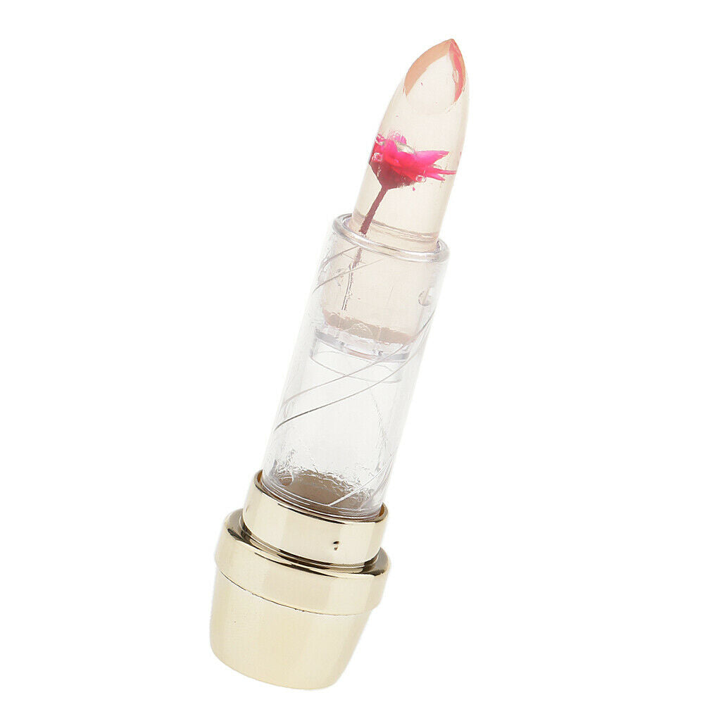 Beauty Moisturizing Color Change Transparent Jelly Lipstick Flower Lip Gloss -