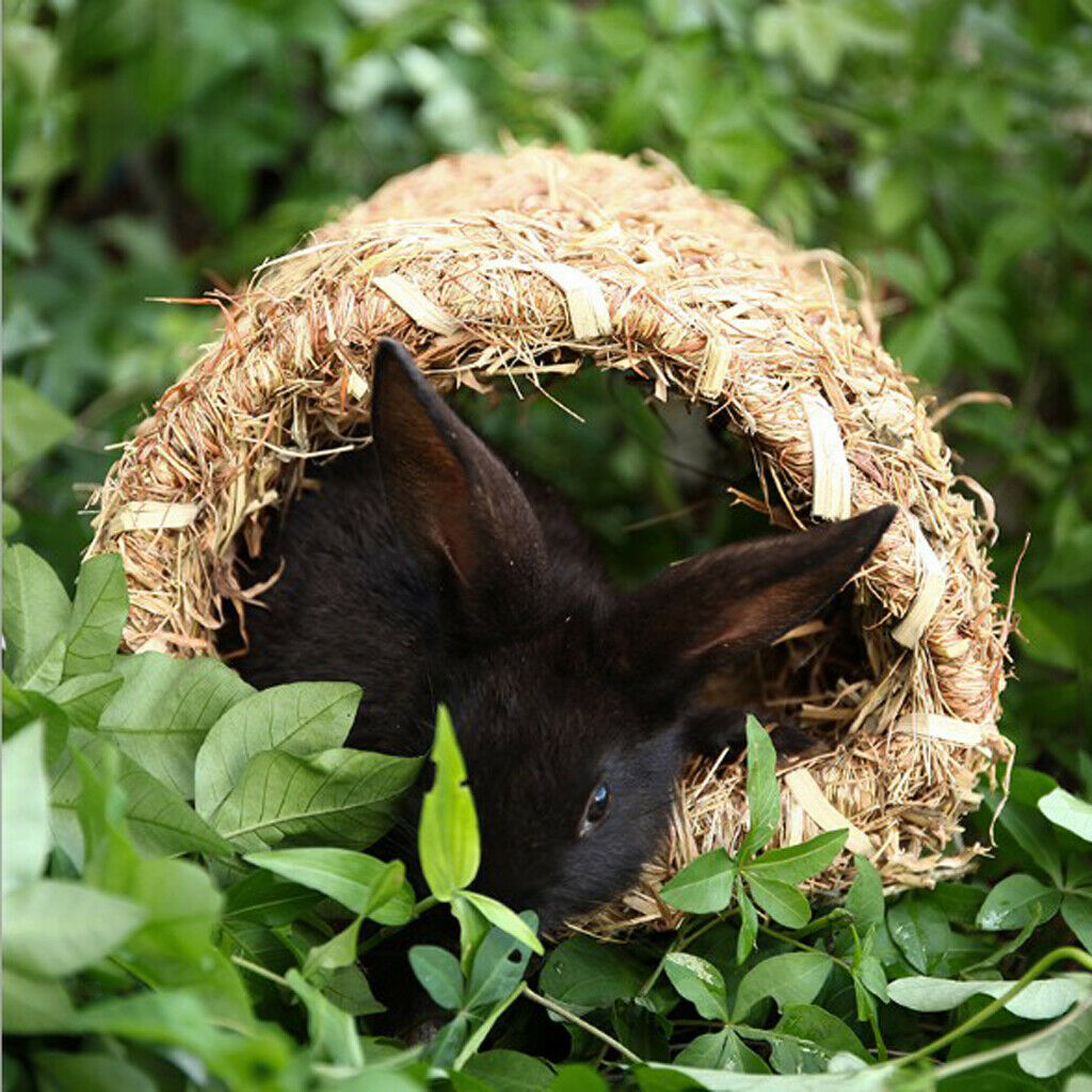 Hand-made Natural Straws Pet Hamster Bunny Chinchillas Rabbit Nest Cubby