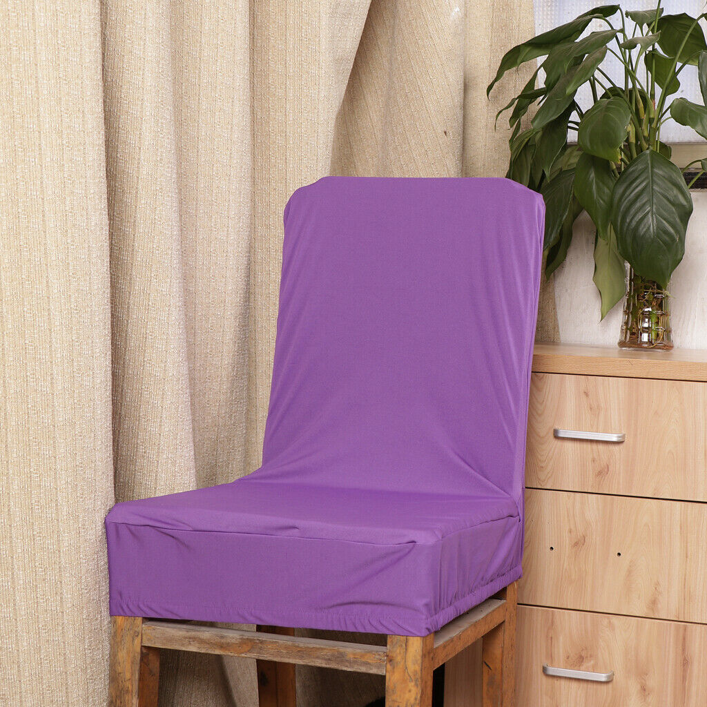 4Pcs Purple Removable Short Kitchen Dining Bar Club One-piece Bar Stool Chair