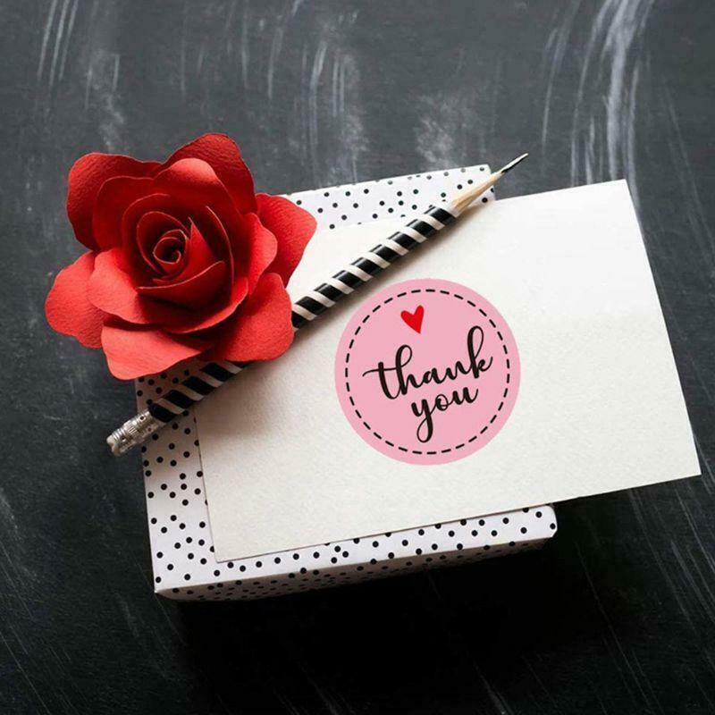 500pcs Thank You Stickers Handmade Round Packaging Seal Label Scrapbooking Decor
