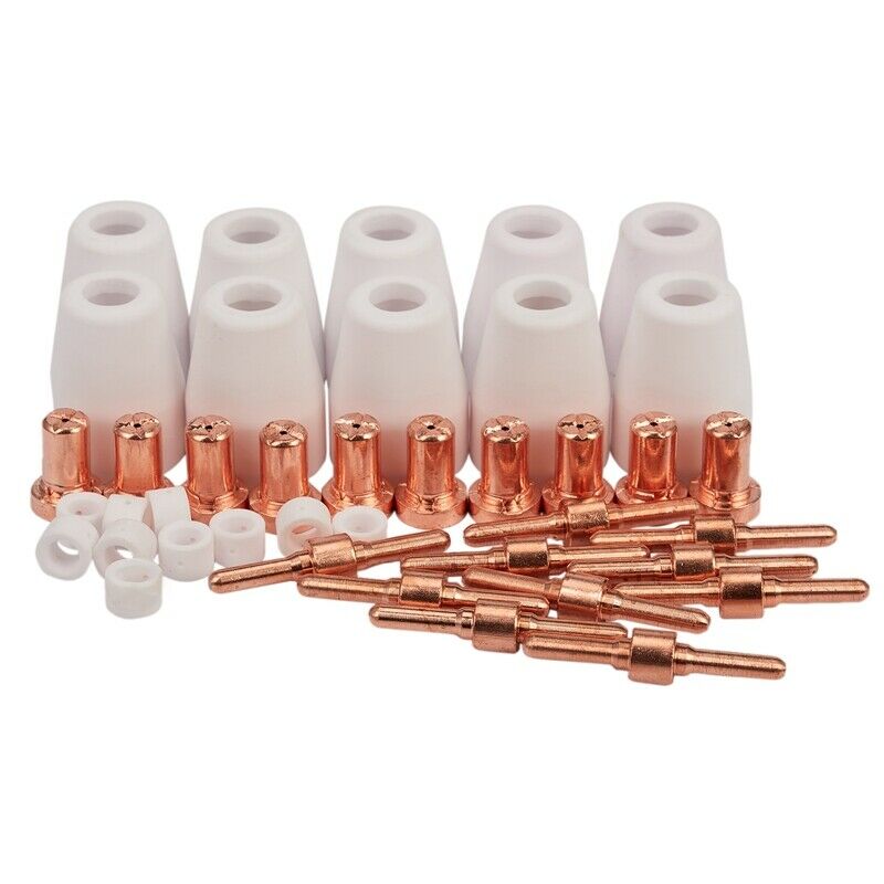 40Pcs Air Plasma Cutter Consumables Extend Fit for Pt-31 Lg-40 Torch Cut-40 50D7