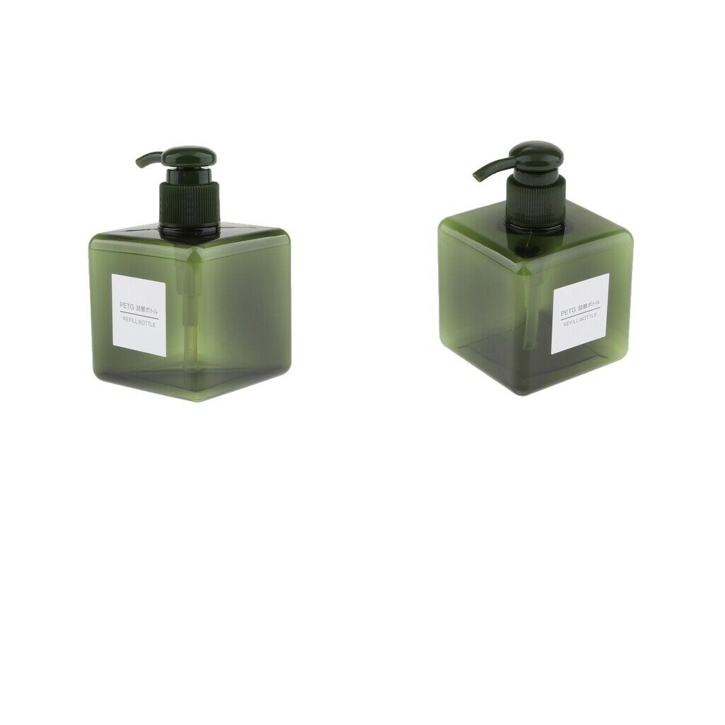 2Pcs Foaming Soap Dispenser Cosmetic Containers Bottle  Dark green 250ml