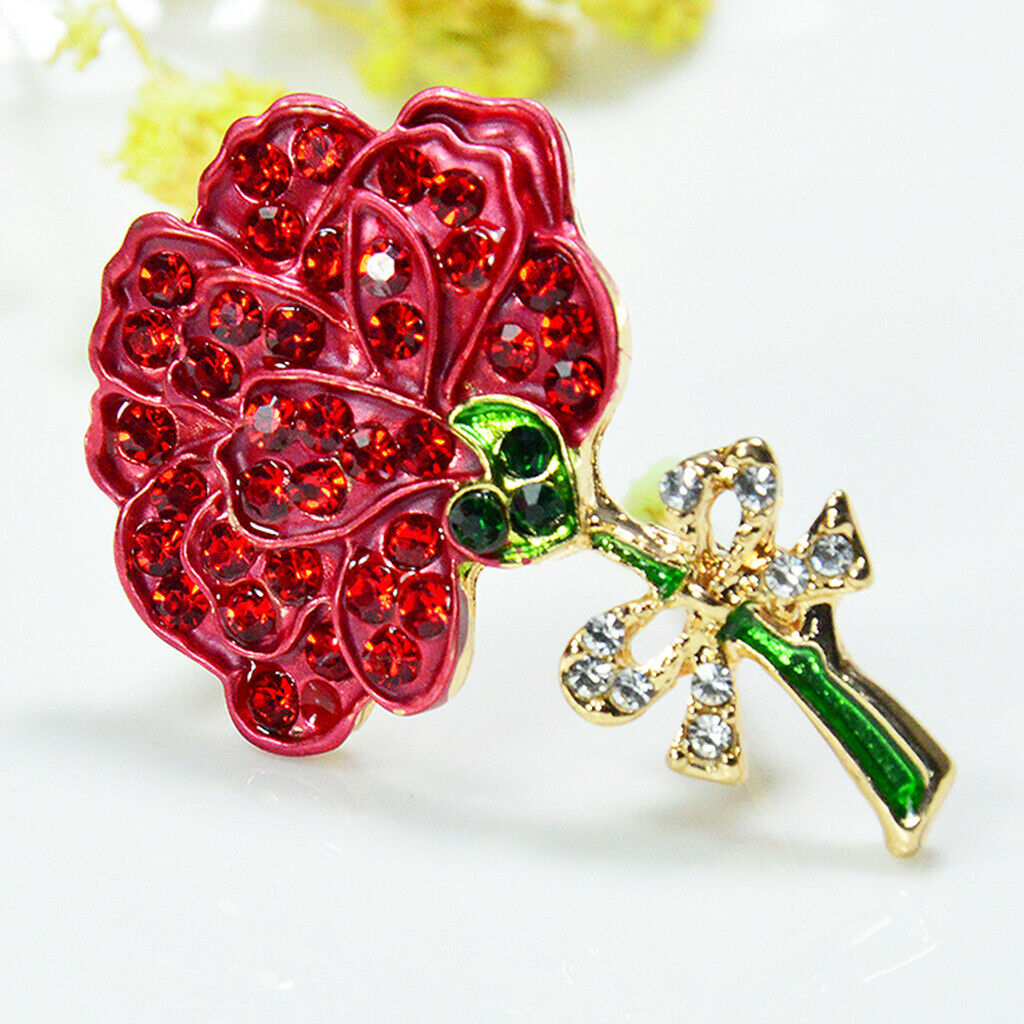 Women Metal Alloy Carnation Flower Brooch Lapel Pin Collar Tips