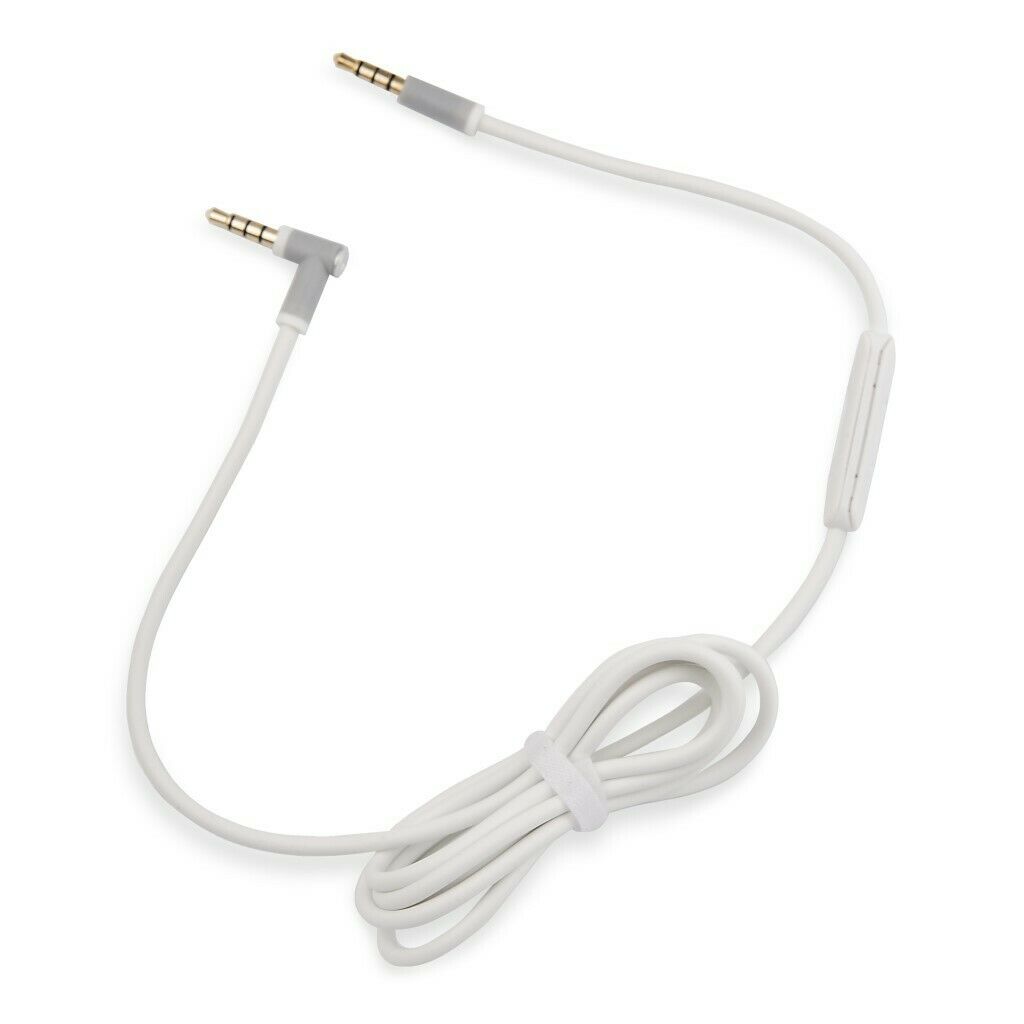 White Audio Cable for Beats by Dr Dre Solo3 and Studio 3.0 Microphone Aux