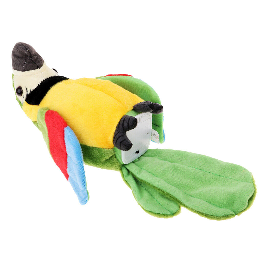Plush Talking Repeating Parrot Gift Education Interactive Toys Green