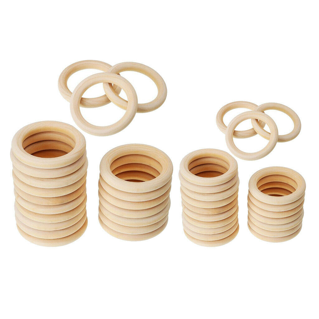 Handmade Natural Wooden Teething Rings Wood Baby Teether Rings