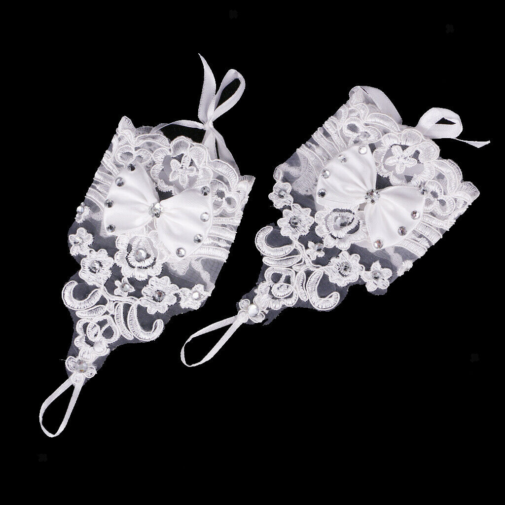 Wedding Lace Bowknot Fingerless Bridal Glove Evening Party Accessory Gloves