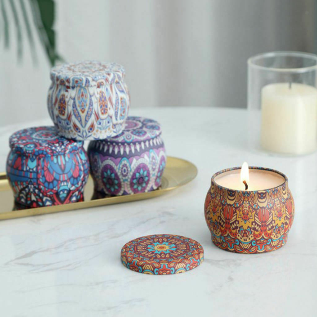 4pcs DIY Candle Containers with Lids for Storage Essential Oil Camping