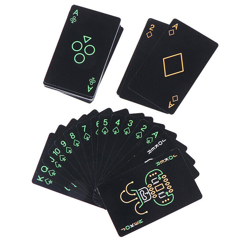 Black Luminous Fluorescent Poker Cards Playing Card Glow In The Dark rsJC.l8