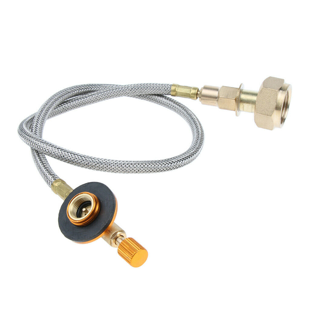 Camping Gas Stove Connection Valve Propane Cylinder Tank Hose Adapter, 60cm