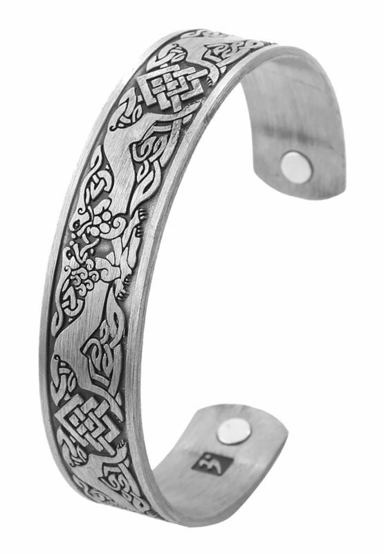 1Pc Viking Fenrir Wolf Norse Myth Animal Celtic Knot Health Magnetic Bracelet