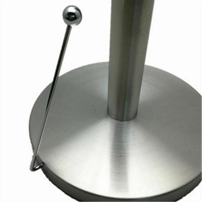 23cm Stainless Steel Vertical Stand Kitchen Roll Paper Towel Rack Holder Sliver